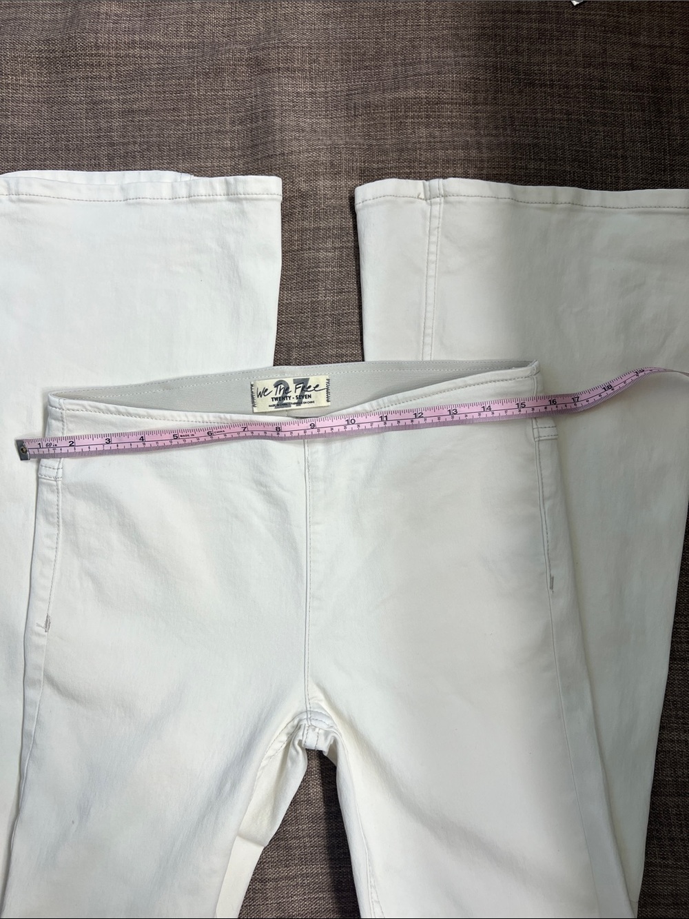 We The Free Cream Flare Jeans - High-Rise Wide Leg - Picture 4 of 8